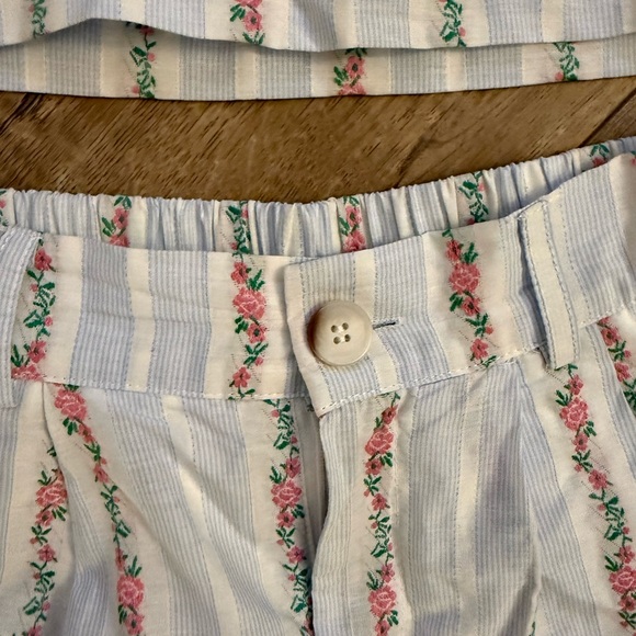 MABLE High Waist Floral Striped Shorts & Crop Top Set - Picture 3 of 5